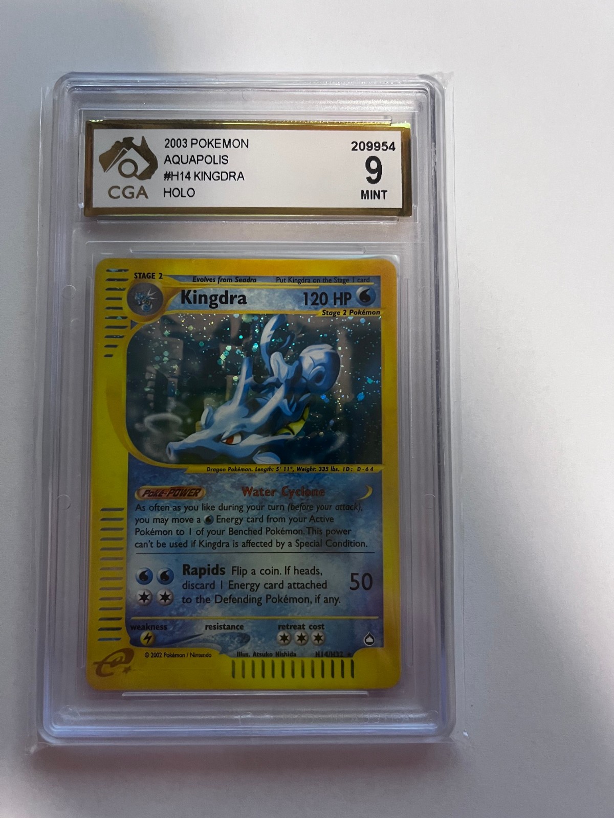 2003 Pokemon Aquapolis - Kingdra Holo #H14 PSA 9 MINT