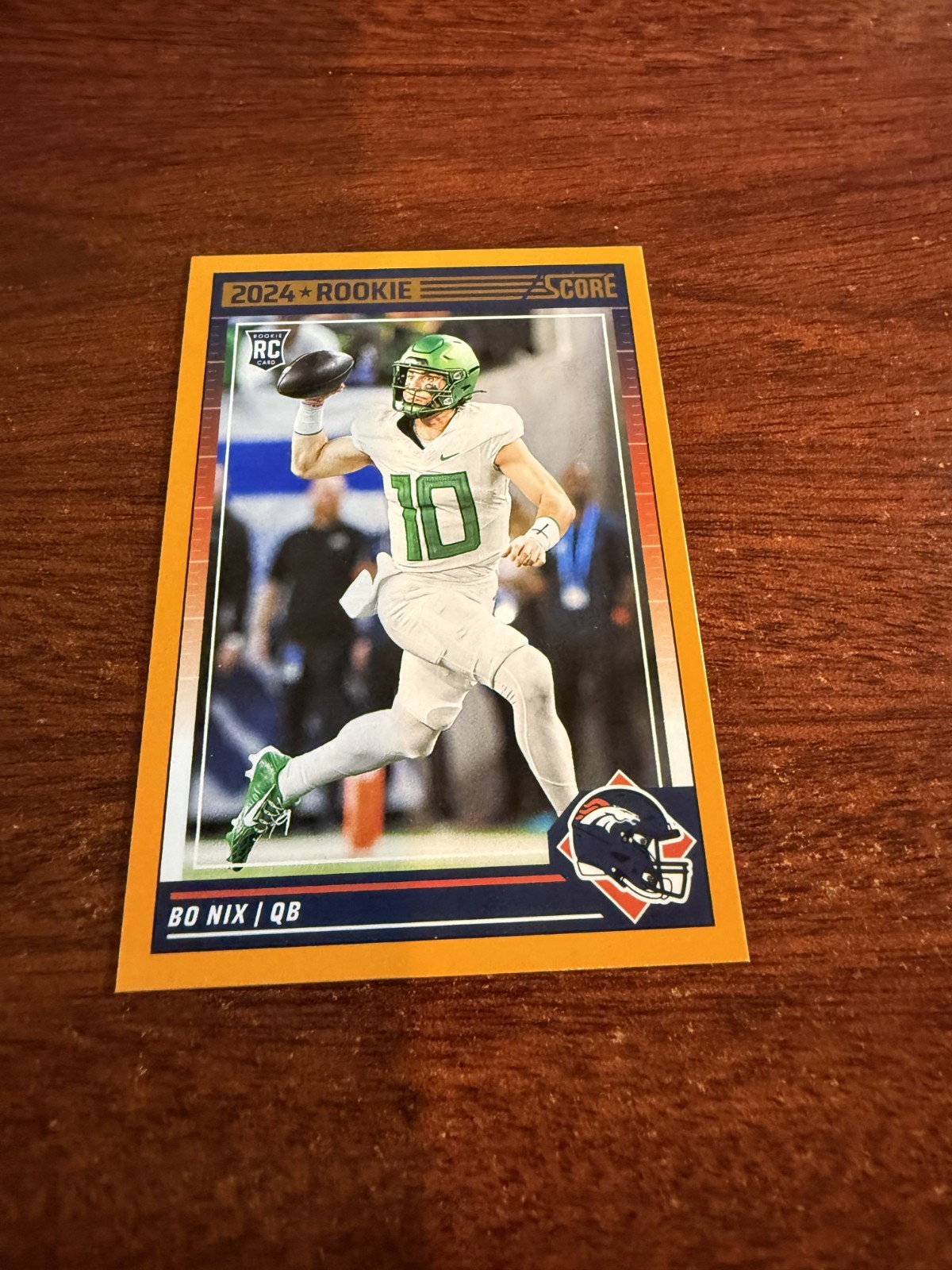 2024 Panini Score Orange #332 Bo Nix Rookie Card