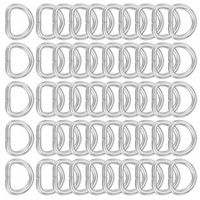 Metal D Ring Heavy Duty Welded D Rings Metal Buckle 1/2" Silver 50Pcs