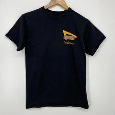 In-N-Out Burger T-Shirt Adult Size S Black Logo Sunset Retro Cars Crew Neck