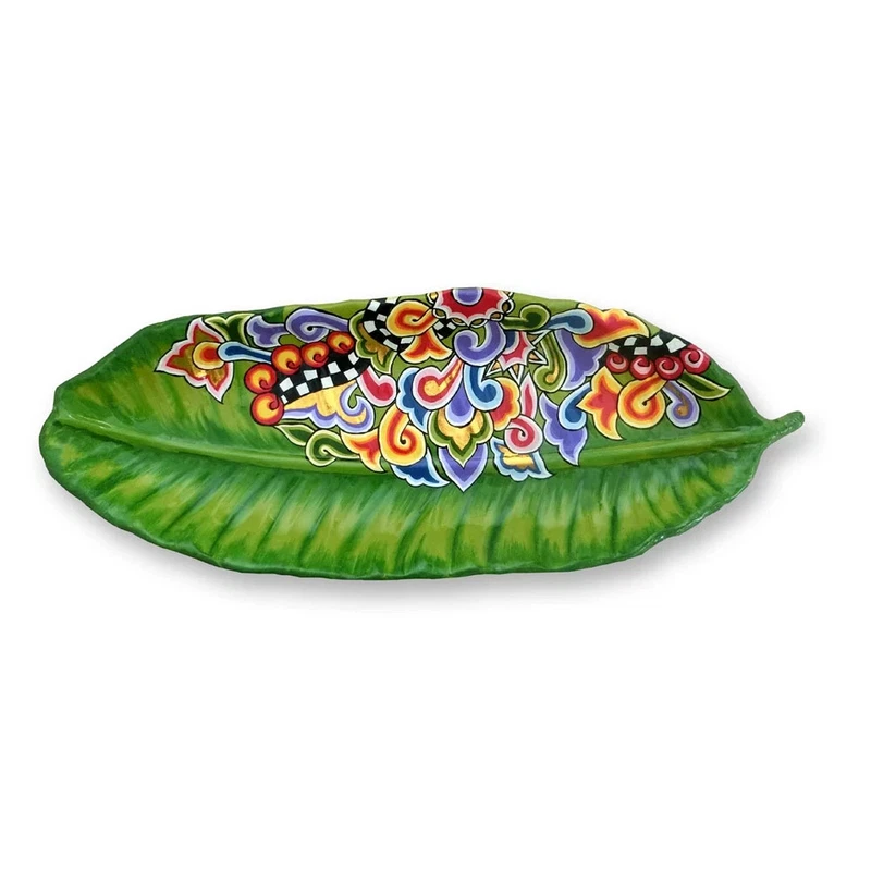 Ciotola Bowl Centrotavola Piatto Foglia Tom's Drag 4499 PLATANO Verde 72 cm, fotografia 5 di 11