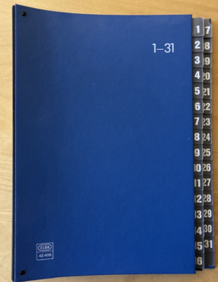 ELBA 42408 Pultordner Dokumentenmappe blau Tage 1-31  DIN A4 ** NEUWERTIG **