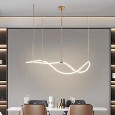 60w Modern Linear Chandelier Led Ceiling Mount Musical Note Shape Chandelier