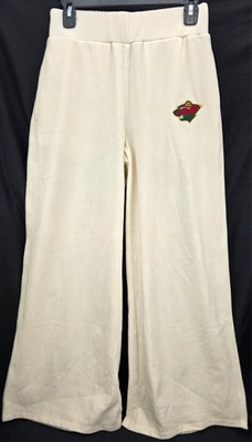NEW Minnesota Wild Concepts Sport Cream Fleece Pocket Sweat Pants Women's M