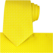 Mens Checkered Tie Set Solid Color Festive Necktie Pocket Square