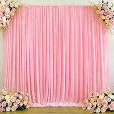 10x10 Ft Wrinkle Free Pink Backdrop Curtain Parties Fabric Photo Background