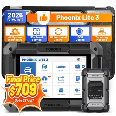 TOPDON Phoenix Lite 3 Diagnostic Tool Topology Mapping Online Coding 35+ Resets