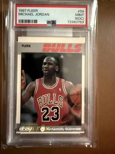 1987 Fleer Michael Jordan Card PSA 9 MINT OC Graded #59 Basketball