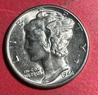 1944 Choice Uncirculated US Mercury SILVER Dime "Philadelphia" Mint! Old Coin!