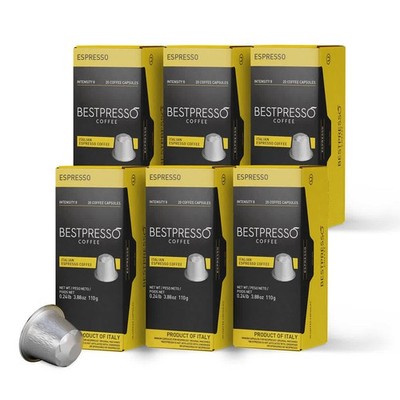 Bestpresso Coffee for Nespresso Machine 120 pods Espresso Blend-MED Intensity