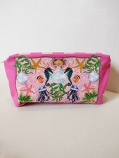Estee Lauder Pink Striped Sea Life Makeup Cosmetic Bag Zip Top Ocean Travel NEW