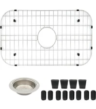 Kitchen Sink Grid 26-1/8"x14-1/4 - Heavy Duty Kitchen Sink Protector w/ Strainer