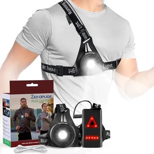 Running Light Upgraded USB Rechargeable LED ChEst Light Wearable Waterproof Blck