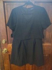 MADEWELL Little black dress Short Sleeve Pleat Lined Size 10 EXCELLENT CONDITION