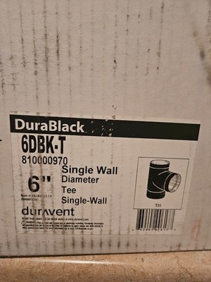 DURAVENT DURABLACK- 6'' Tee with Clean-Out Cap #6DBK-T