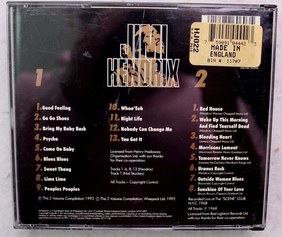 Jimi Hendrix LECDD603 1992 Wisepack - 2 CDS - Imagem 2 de 2