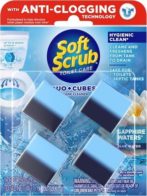 In-Tank Toilet Cleaner Duo-Cubes with Sapphire Waters - 4 Count, Alcohol-Free