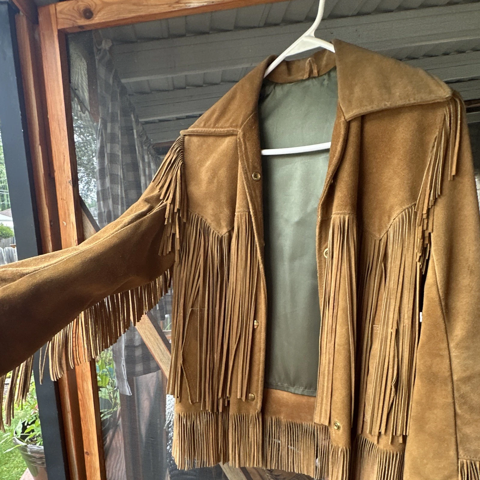 VTG 60s-70s Buckboard Woman’s Leather Fringe Western Snap Front Lined Jacket image 2