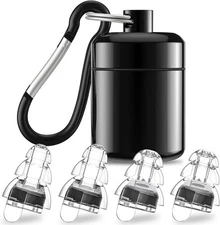 HHigh Fidelity Earplugs for Concerts – 24dB Noise Reduction, 2 Pairs Black