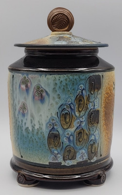 Craig Martell Pottery Footed Canister Lidded Jar Ceramics Monthly Cover May 2002