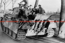 F027418 German Panther tank with ambush camouflage on street East Prussia 1944 W
