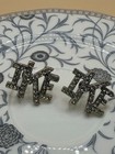 Vintage “ IKE” Earrings Rhinestone Silver Tone, Eisenhower Political — photo 7