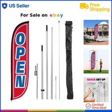 Feather Flag Kit 12 Ft Polyester Outdoor Advertising Flag with Ground Spike