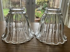 2 Glass Lampshades for Uplight Scones- Ceiling Lights Vintag. This 