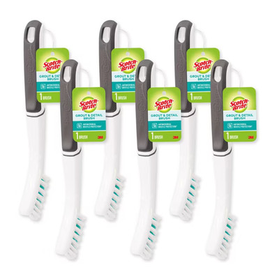 Scotch-Brite Tile Grout Brush Strong Bristles to Scrub Away Grime 6 Count
