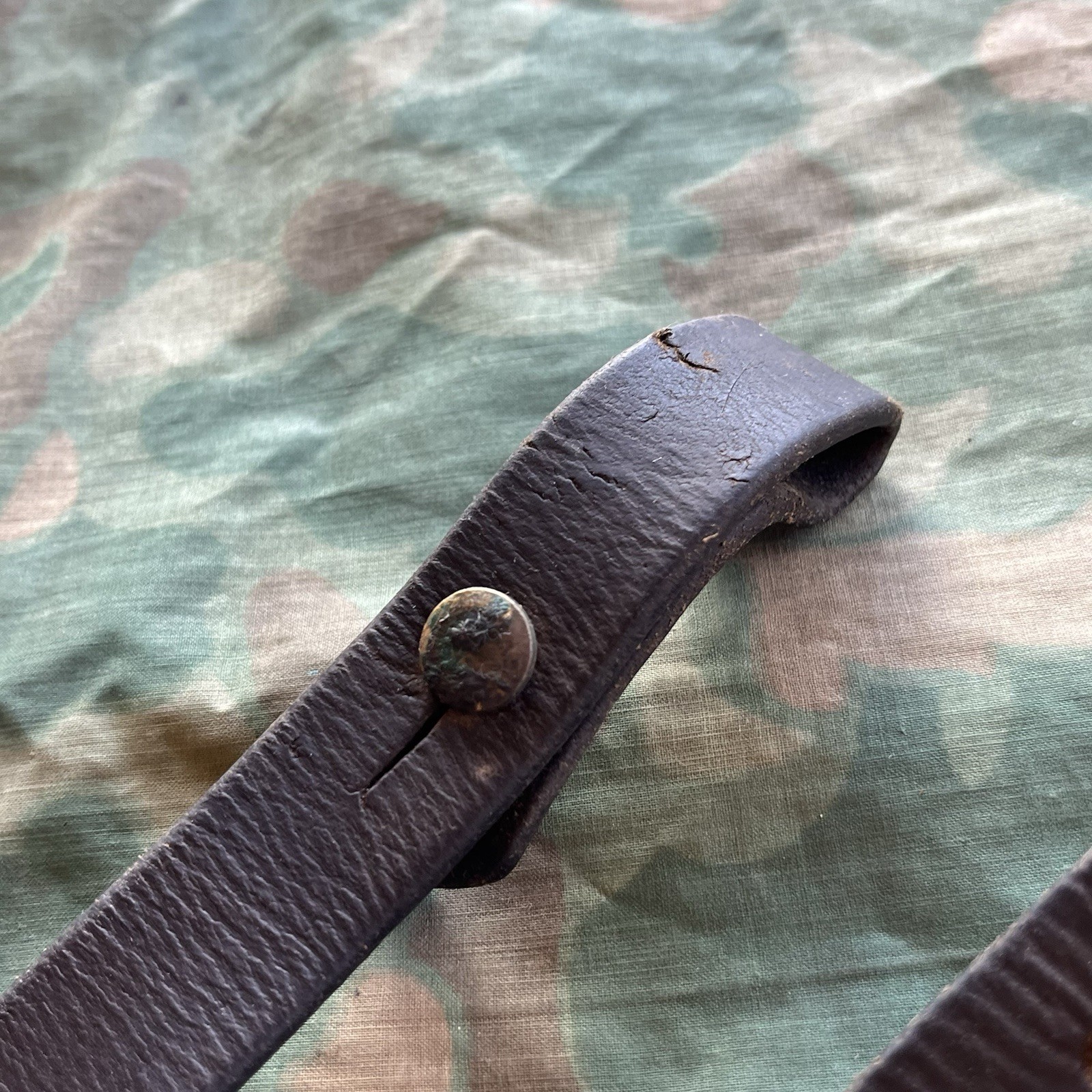 Original Yugo Yugoslavian Mauser M24/47 Leather Sling W/ Buttons Used #9