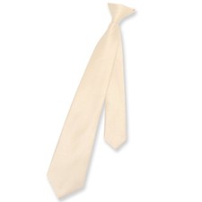 Vesuvio Napoli Boys CLIP-ON NeckTie Solid Light BROWN Color Youth Neck Tie