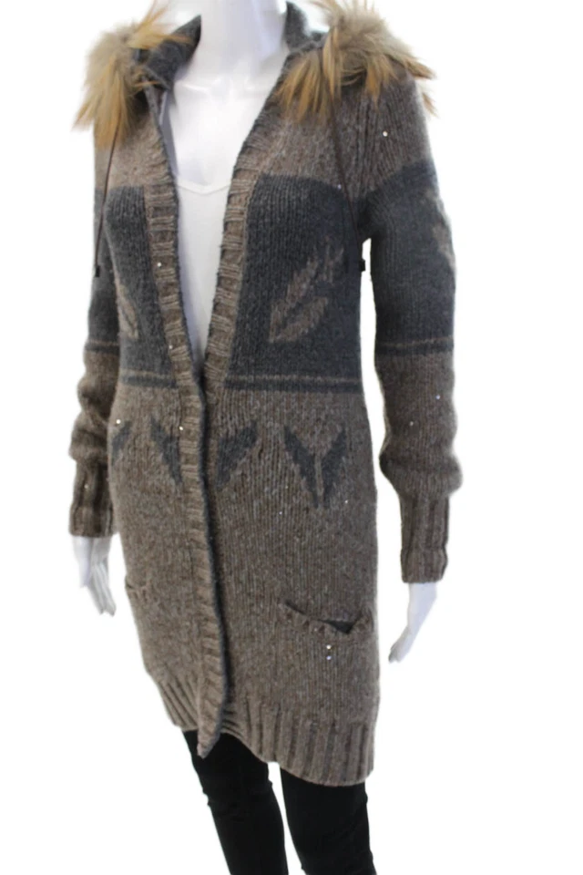 Cárdigan Brunello Cucinelli Mujer Marrón Cachemira-Seda Diseñador Talla M Foto 2 de 4