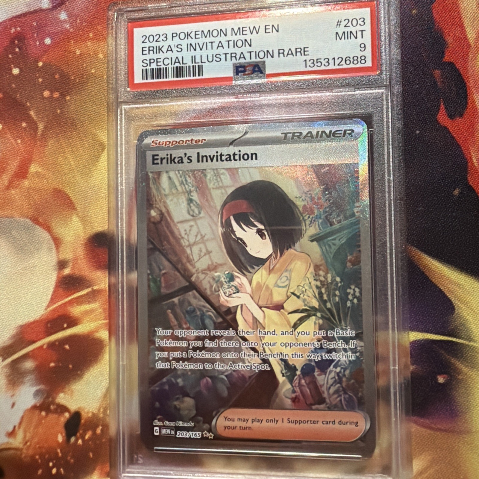 Pokemon #203/165 - Erika's Invitation - PSA 9
