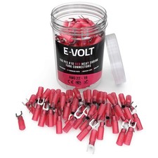 -VOLT 150 Fork Crimp Connectors   3:1 Adhesive Heat Shrink Red Crimp Terminal...