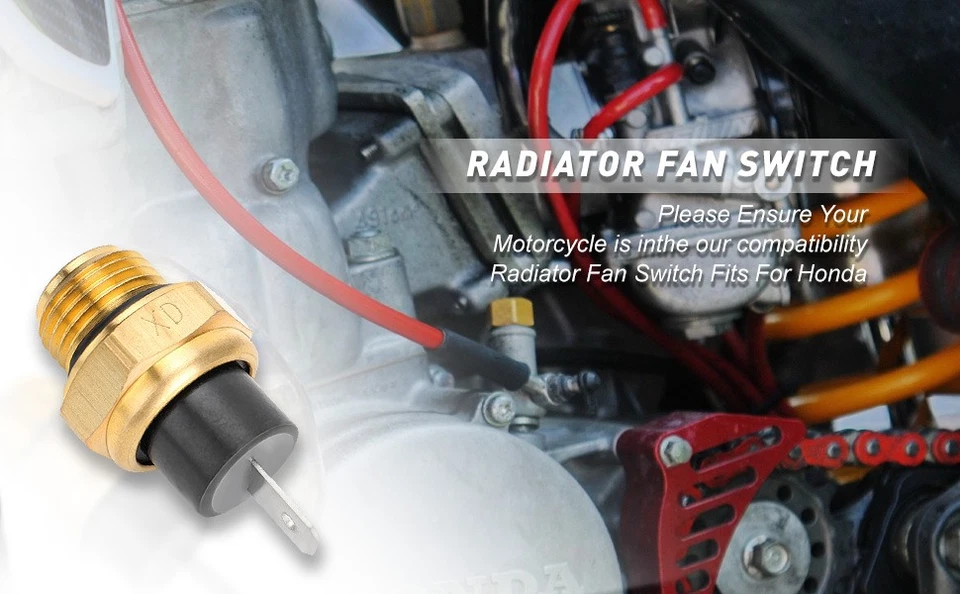 Interruptor de temperatura del agua con sensor de temperatura del ventilador del radiador para Honda VFR700F VT750 VT600C Foto 2 de 4