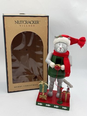  Vintage Nutcracker Village Merry Christmas Cat Gifts Mouse *VERY RARE!*