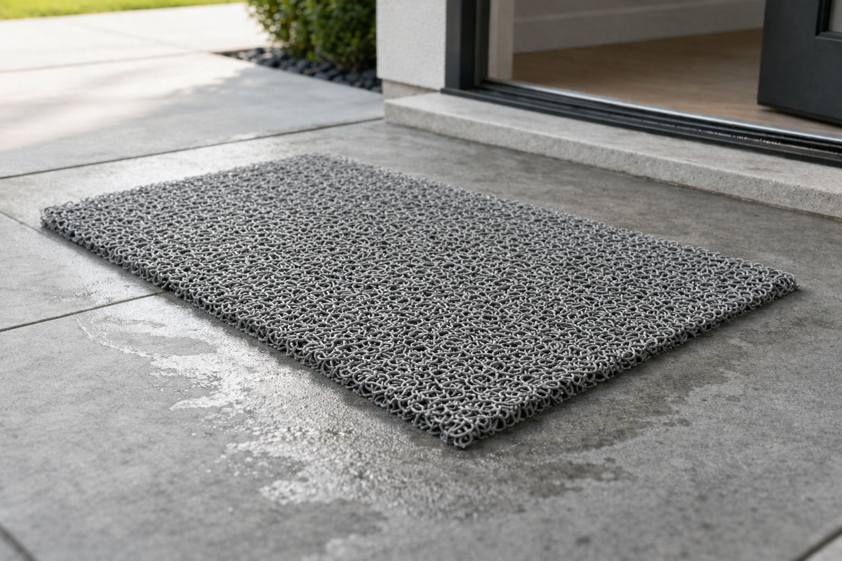 Heavy Duty Vinyl Mesh Door Mat - No Backing Drainage Spaghetti