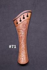 Handmade Carved Boxwood VIOLA Tailpiece 15-16"  Harp Mod Flowers design 71