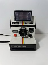 Vintage Polaroid OneStep SX-70 Rainbow Stripe Land Camera with Q-Light Flash