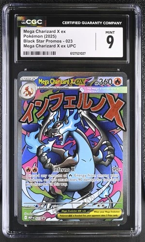 CGC 9 MINT Mega Charizard X ex 023 UPC Black Star PROMO Pokemon Card 027