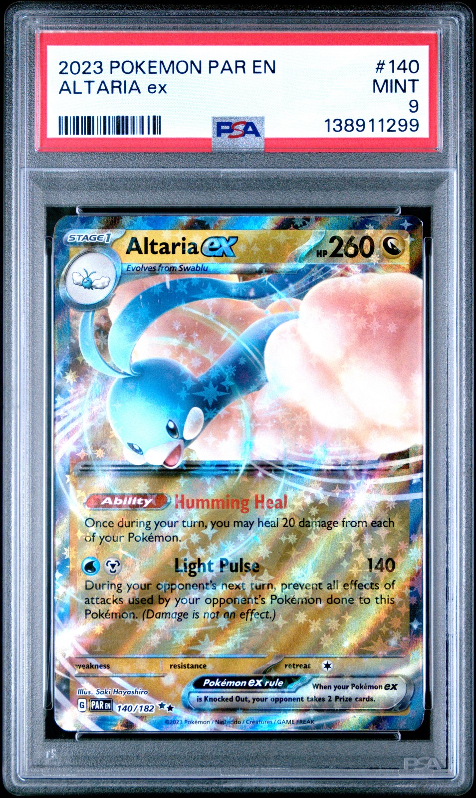 PSA 9 - ALTARIA EX #140 - 2023 POKEMON PAR EN-PARADOX RIFT - LOW POP