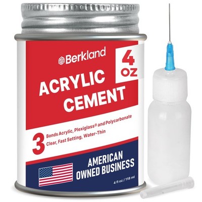 [4 oz] Acrylic Bonding Cement with Applicator Bottle   Clear Glue for