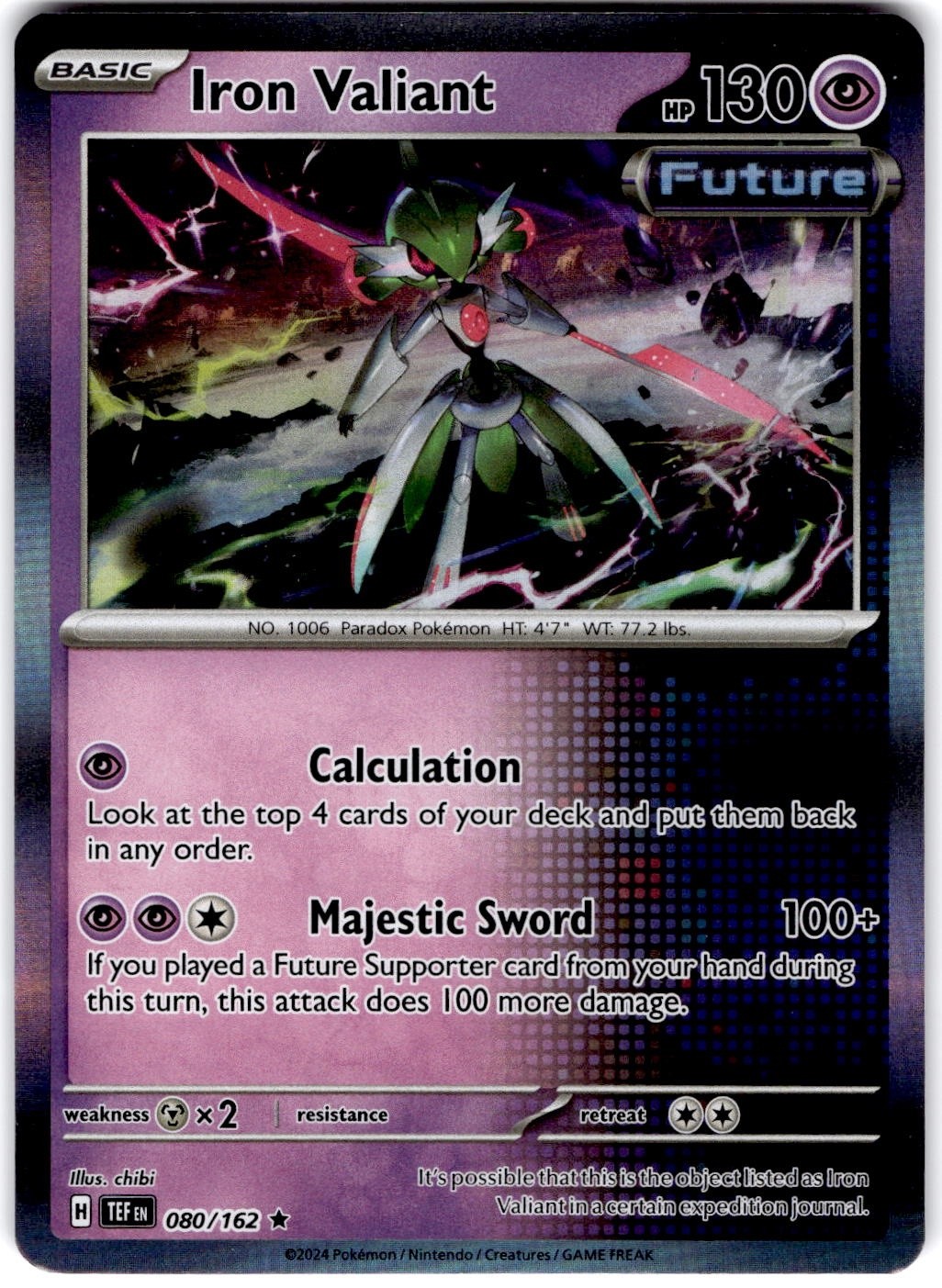 Pokemon Iron Valiant Temporal Forces 80/162 Normal Holo Near Mint English