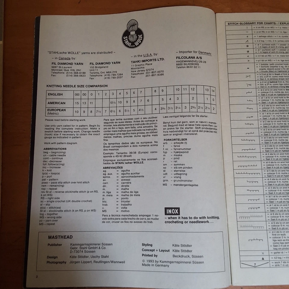 STAHL SCHE WOLLE ~ SOCKA NR. 6 ~ in GERMAN & ENGLISH ~ 1993 Vintage Knit Socks - Image 4 of 4
