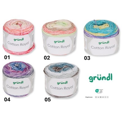 Gründl Cotton Royal Wolle Garn 100g, 100% Baumwolle, 210 m
