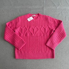 NEW Crewcuts Sweater Girls Large 10-11 Hot Pink Sparkles Knit Pullover Casual