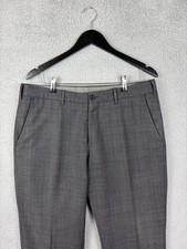 Bonobos Dress Pants Mens 35x30 Gray Plaid Woo...