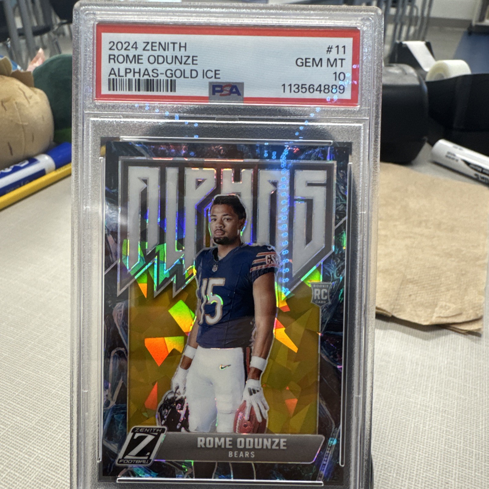 Rome Odunze Panini Zenith Alphas #11 Gold Ice