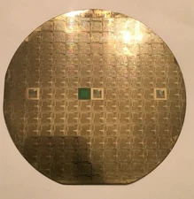 4" Gold XEROX SLC2DH Silicon Wafer Vintage 1980s Extremely Rare Beautiful Gold