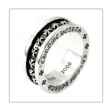 Authentic Chrome Hearts Silver Ring - CH Silver Punk Mini Ring Thin Version